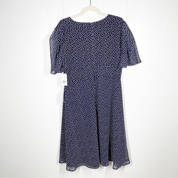 NEW Alexia Admor Dark Blue Heart Pattern Short Sleeve Plus Size Midi Dress 16 - Picture 2 of 8